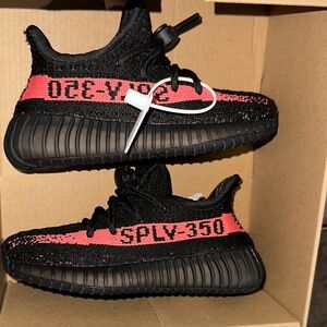 Black and Red Yeezy Sneakers